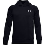 Under Armour Boy's Rival Cotton HOODIE, Black Onyx White (001), M UK