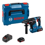 Bosch Marteau perforateur sans fil avec SDS plus GBH 18V-24 C Bosch, 2 batteries, chargeur rapide et L-BOXX