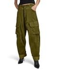 G-STAR RAW Pantalon Cargo Cord 3D Boyfriend Femme ,Vert (dark olive D23221-D405-C744), 25