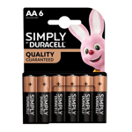 Duracell AA Batteries Pack of 6  LR06 / MN1500 1.5V - Brand New, Free Post