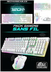 Pack Clavier + SOURIS Blanc Sans fil Wireless RGB PRO + SOURIS sans fil + CLAVIER semi mécanique sans fil 4800DPI