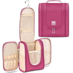 BOACAY Trousse de Toilette Femme, Homme, Enfant, Sac de Voyage Cosmétique à Suspendre, Vanity Souple et Pliable pour la Douche ou Maquillage