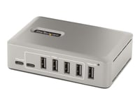 Startech.Com 10-Port Usb-C Hub, 8X Usb-A + 2X Usb-C, Self-Powered W/ 65W Power Supply, Usb 3.1 10Gbps Hub W/ Bc1.2 Charging, Desktop/Laptop Usb Hub With 3Ft Locking Usb-If Certified Cable - Usb Expansion Hub (10G8a2cs-Usb-C-Hub) - Hub - 8 X Usb 3.2