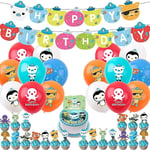 34-pack Octonauts Ballongset för Fest - Latexballonger med Banner och Tårta Toppers