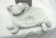 coussin bébé déco gris floqué ours velours  30 x 30 cm