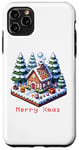 iPhone 11 Pro Max 8-Bit Pixel Art Style Gingerbread House Winter Xmas Scene Case