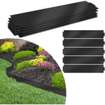 Aufun - Bordure de Jardin Exterieur, 30m Gazon Bordures en Acier Galvanisé pour Jardin Plantes Potager, 15 cm hauteur, Noir - Noir