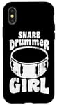 Coque pour iPhone X/XS Tambour de caisse claire Fille Joueuse de percussion Tambour