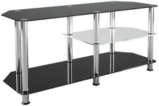 AVF SDC1140-5 Up to 55 Inch Glass TV Stand - Black & Chrome