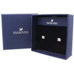 Swarovski Silver Earrings Attract Square Crystal Studs Jewellery NEW GENUINE