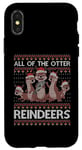 Coque pour iPhone X/XS All Of The Otter Pull de Noël avec motif de loutre