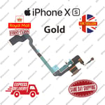 New iPhone XS Charging Port Flex Headphone Jack Mic Replacement Gold