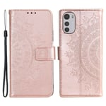 SKALO Motorola Moto E32/E32s Mandala Plånboksfodral - Roséguld Rosa guld