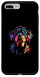 iPhone 7 Plus/8 Plus Artistic Colorful Rottweiler Music Headphones Dog Case