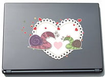 PinkElephant lovely022 Autocollant pour Ordinateur Portable Motif Sweet Heart Love Snails 150 mm