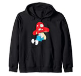 The Smurfs Sleeping Under Mushroom Smiling Zip Hoodie