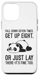 Coque pour iPhone 12 mini Fall Down Seven Times, Get Up Eight - Humour amusant Lazy Panda