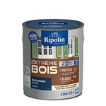 RIPOLIN - Peinture pour Bois Intérieur/Extérieur - Sans Sous-couche Ultra-couvrant - Résiste aux Intempéries, UV et Chocs - Protège et Magnifie - Lessivable - Satin - 2,5L - Bleu Marine