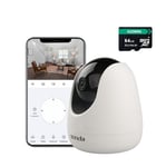 Tenda Caméra Surveillance WiFi Intérieure CP3 1080P, Caméra Bébé/Animaux de Sécurité avec Carte SD 64G,Audio Bidirectionnel, Caméra 360°, Détection de Mouvement, Alarme Sonore et Lumineuse