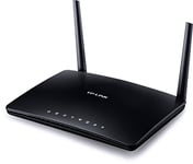 TP-LINK Archer D50 AC1200 Routeur sans fil Dual Band ADSL2+ (2,4 GHz 300 Mbps, 5 GHz 867 Mbps, port USB pour partage de stockage, partage d'imprimante, IPv6, installation facile par Tether App) – Noir