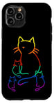 Coque pour iPhone 11 Pro Chaton arc-en-ciel famille chat enfant bébé