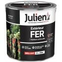 Peinture solvant fer métal anti rouille noir RAL 9005 brillant 2L 10 ans JULIEN