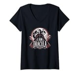 Womens I Am Dracula - Bram Stoker Vampire Dracula Halloween Quote V-Neck T-Shirt