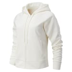 NEW BALANCE WOMEN'S RELENTLESS TECH FLEECE FULL ZIP HOODIE OFF WHITE COMFY NEW