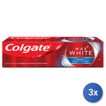 3x Colgate Dentifrice 75 Ml. Max Blanc Optic
