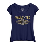 T-Shirt Femme Col Echancré Vault-Tec Geek Jeux Video Dystopie Science Fiction