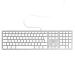 Mobility Lab USB Clavier français AZERTY filaire pour Mac – blanc et argenté