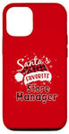 Coque pour iPhone 12/12 Pro Plaid de Noël Buffalo, directeur de magasin préféré de Funny Santa