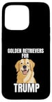 Coque pour iPhone 15 Pro Max Golden Retrievers For Trump Trump 2024 Républicain