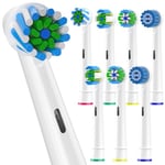 Sulkiwe Toothbrush Head Compatible with Braun Oral-B Electric Toothbrushes, 8pcs Toothbrush Heads Include 2 Cross, 2 Precision, 2 Sensitive and 2 Floss Brush Heads