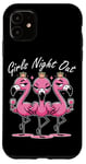 iPhone 11 Cute Pink Flamingos Girls Night Out for Friends Flamingo Case