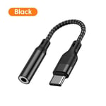 Adaptateur de téléphone de sauna de type C à 3.5mm USB-C câble audio Jack 3.5 pour Huawei P30 Xiaomi Samsung Oneplus adaptateur audio pour écouteurs - Type Black