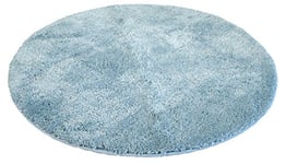 Kinzler J-10083/17 Tapis de Bain Rond en Microfibre Bleu Clair 90 cm