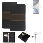 Phone Case + earphones for Motorola Moto G22 Wallet Cover Bookstyle protective