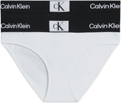 Calvin Klein Girl's 2PK Bikini G80G800676 Panties, White (Pvhwhite/Pvhblack), 8-10 Years