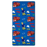 Fireman Sam Fitted Single Sheet 100% Cotton Bedding Fire Engine Boys