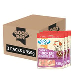 Good Boy - Chewy Chicken Dumbbells - Dog Treats - Made With 100% Natural Chicken Breast Meat - 350 Grams - Low Fat Dog Treats (Case of 3)