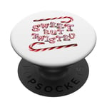 Sweet But Twisted. Bâtonnets de canne à sucre d'orge. Noël amusant PopSockets PopGrip Adhésif