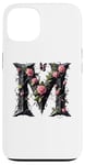 Coque pour iPhone 13 Letter M Initial Floral Monogram Rose Pink Flower Butterfly