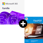 Pack Microsoft 365 Famille - 6 utilisateurs - Abonnement 1 an + FlexiPDF Home &amp; Business - 3 PC - licence perpétuelle