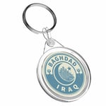 1 x Awesome Iraq Baghdad Blue - Keyring IR02 Mum Dad Kids Birthday Gift #7444