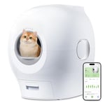 PETGUGU Toilettes Automatiques pour Chats, Bac Litiere 80L, Litière Autonettoyante avec Déodorisation Intelligente, UV, Caméra Intégrée, Contrôle Application, Idéal Chats Multiples (PW5)