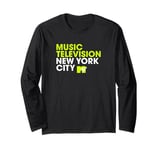 MTV Music Television New York City Neon Letters & Logo Long Sleeve T-Shirt