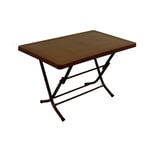 Table pliante d'extérieur en polypropylène et acier marron 120x70x74 cm