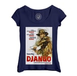 T-Shirt Femme Col Echancré Django Vieille Affiche De Film Rétro Poster Cinéma Vintage Western