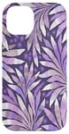 iPhone 14 Fern Leaf Design Abstract Nature Pattern Lilac Purple Case